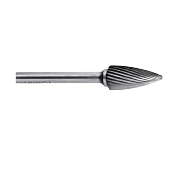 Miranda tungsten carbide tree pointed end rotary burr, standard cut