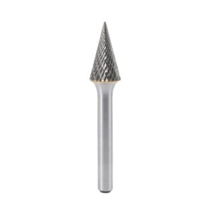 Miranda tungsten carbide cone radius rotary burr, standard cut