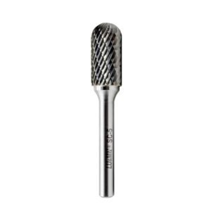Miranda tungsten carbide cylindrical radius end rotary burr, standard cut