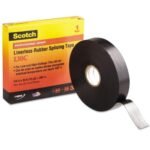 3M 130C black rubber splicing tape 25mm x 9m