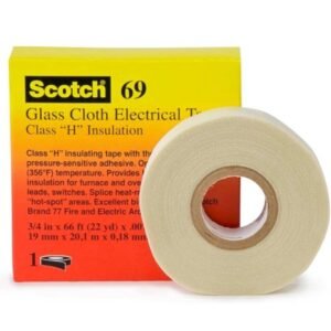 3M 69 White Glass Cloth Electrical Tape 10mm x 33m 31201500 Pack of 1