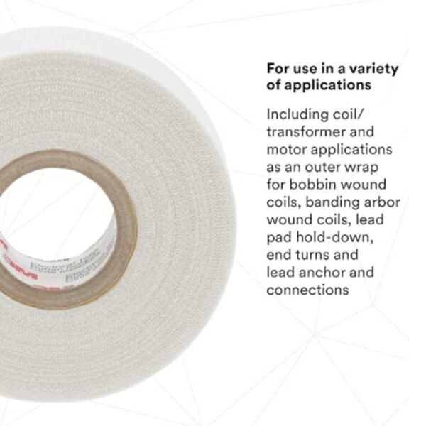 3M 69 White Glass Cloth Electrical Tape 10mm x 33m 31201500 Pack of 1