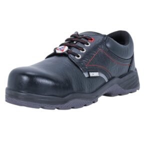 Acme Agile Black Low-Cut Ankle Full-Grain Leather Industrial Safety Shoe with Steel Toe Cap