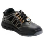 Acme Blitz Rushh Black Low-Cut Ankle Full-Grain Leather Protective Shoe with Steel Toe Cap