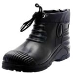 Acme Cosmos Ultra Black PVC Ankle Boot with Steel Toe Cap