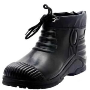 Acme Cosmos Ultra Black PVC Ankle Boot with Steel Toe Cap