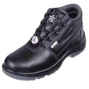 Acme Karoo Black High-Cut Ankle Full-Grain Leather Protective Shoe with Steel Toe Cap