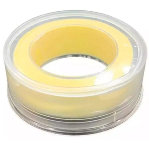 generic-12-mm-x-10-m-thread-seal-teflon-tapes-yellow (3) Generic Yellow PTFE Thread Seal Tape, 12mm Width, 10 Meter Length, Pack of 10, designed for secure and leak-proof sealing of pipe threads.