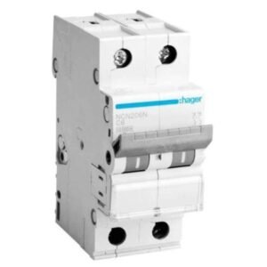 Hager 32A DP C-Curve h3 MCB NCN232N – Double Pole Miniature Circuit Breaker