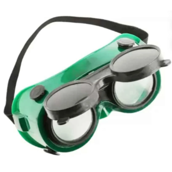 Alt Text: Hanbon Free Size Silicon Green Flexible Welding Safety Goggles
