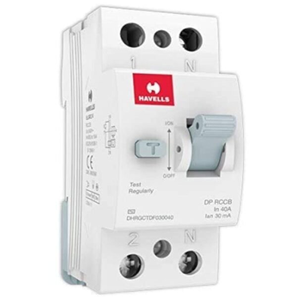 havells-40a30ma-2-pole-ac-type-rccb-dhrgctdf030040-earth-leakage-protection-main Havells 40A 30mA DP AC Type RCCB DHRGCTDF030040 – Double Pole Residual Current Circuit Breaker