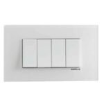 Alt Text Havells Fabio Art White 12 Module Plexy Glass Outer Plate for Modular Switch Installation