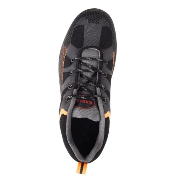 karam-flytex-fs-210-flyknit-mesh-fibre-toe-cap-orange-coloured-and-black-coloured-sport-style-industrial-safety-shoes-top-view