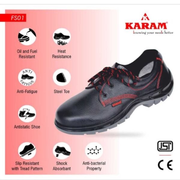 Karam FS 01 Composite Toe Cap Black Industrial Safety Shoes Size 8