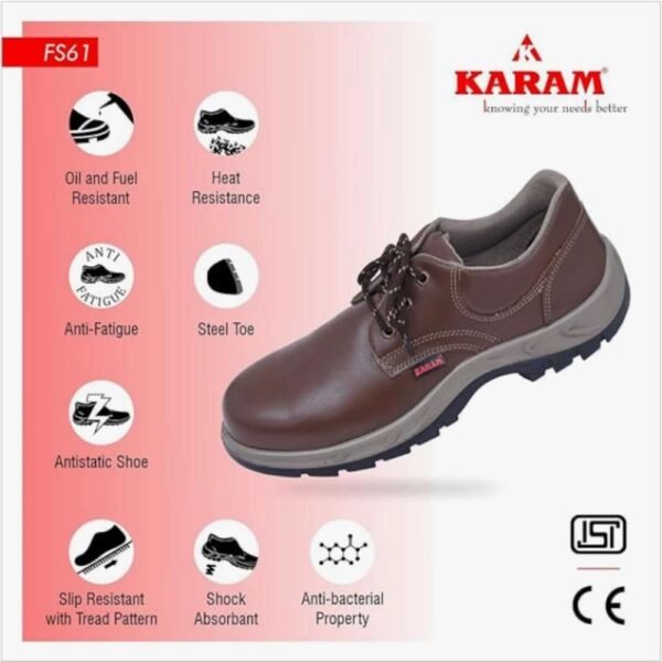 Karam FS 61 Steel Toe Cap Brown Industrial Safety Shoes