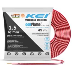 KEI Conflame 1.5 sqmm 1 Core FRLSH Copper PVC Red House Wire 45m