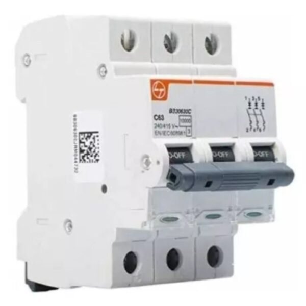 lt-63a-c-curve-3-pole-mcb-bb30630c-main L&T 63A C-Curve 3 Pole MCB BB30630C – Triple Pole Miniature Circuit Breaker