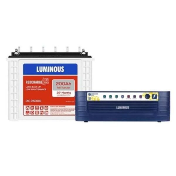 Alt Text Luminous Hercules 1600 1500VA Sine Wave Inverter and 200Ah Tall Tubular Battery Power Backup Combo