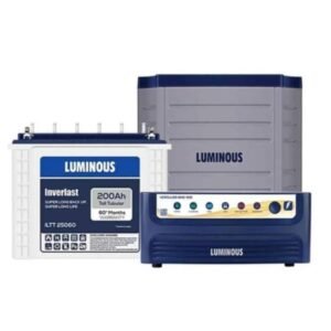 Luminous Hercules Sine 1500 1400VA 12V Pure Sine Wave Inverter with Inverlast ILTT 25060 200Ah Tall Tubular Battery Combo for home power backup