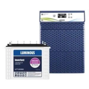 Luminous HKVA Optimus 4500+ 4000VA 12V Pure Sine Wave Inverter with Inverlast ILTT 20060 160Ah Tall Tubular 4 Batteries Combo for home power backup