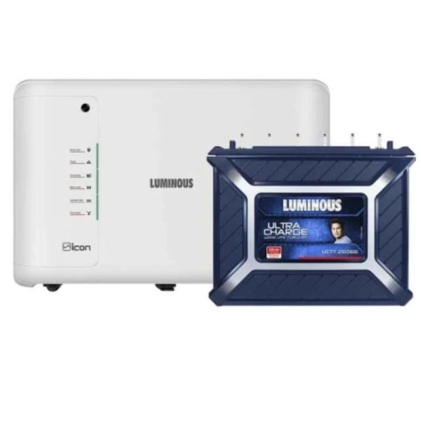 Alt Text Luminous Icon 1600 1400VA Pure Sine Wave Inverter and 220Ah Tall Tubular Battery Power Backup Combo