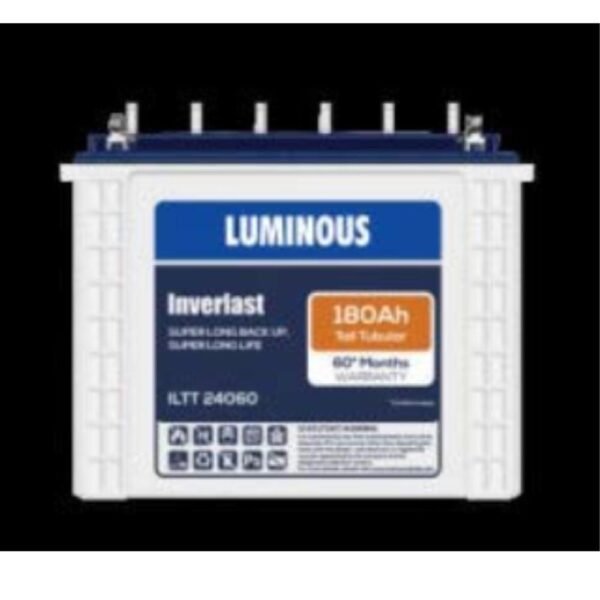 Alt Text Luminous Inverlast 180Ah Tubular Inverter Battery for Reliable Power Backup