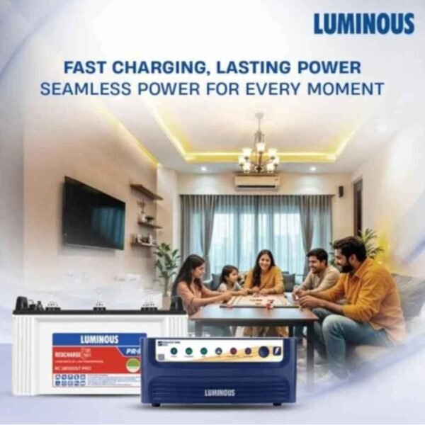 Luminous Power Sine 800 700VA 12V Inverter and Red Charge RC 18000 ST PRO 150Ah Short Tubular Battery Combo – Power Backup Combo