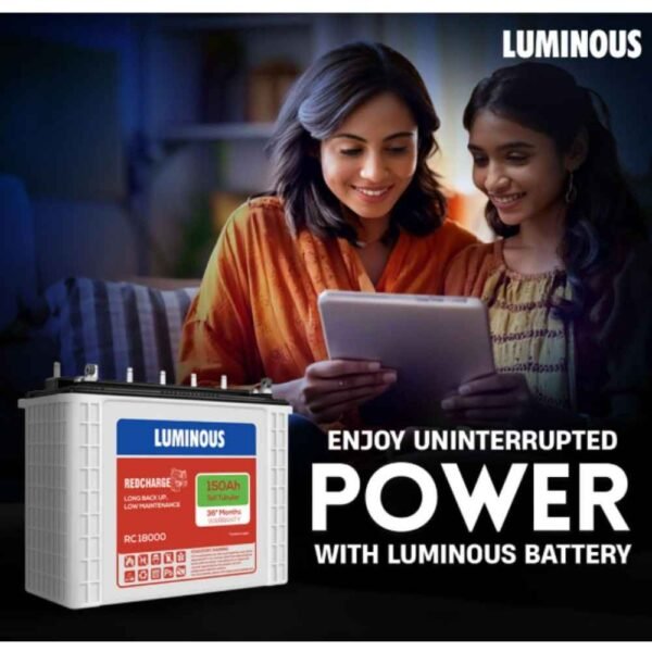 Luminous RC 18000 150Ah Tall Tubular Inverter Battery – Home Inverter Battery