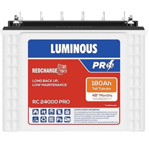 Alt Text Luminous Red Charge 180Ah Recyclable Tall Tubular Inverter Battery for Home Inverter Backup