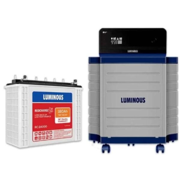 Alt Text Luminous Zelio+ 1100 900VA Pure Sine Wave Inverter and 180Ah Tall Tubular Battery Power Backup Combo