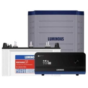 Alt Text Luminous Zelio Smart 1100 900VA Pure Sine Wave Inverter and 120Ah Short Tubular Battery Power Backup Combo