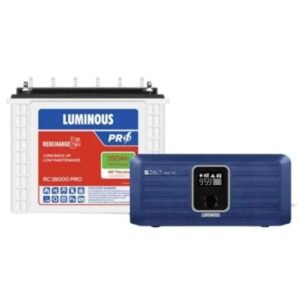 Alt Text Luminous Zolt 1100V2 900VA Pure Sine Wave Inverter and 150Ah Tall Tubular Battery Power Backup Combo