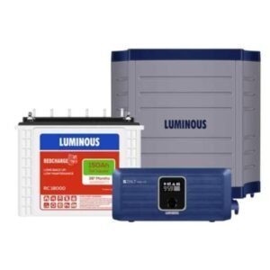 Luminous Zolt 1100V 2 900VA 12V Pure Sine Wave Inverter and Red Charge RC 18000 150Ah Tall Tubular Battery Combo
