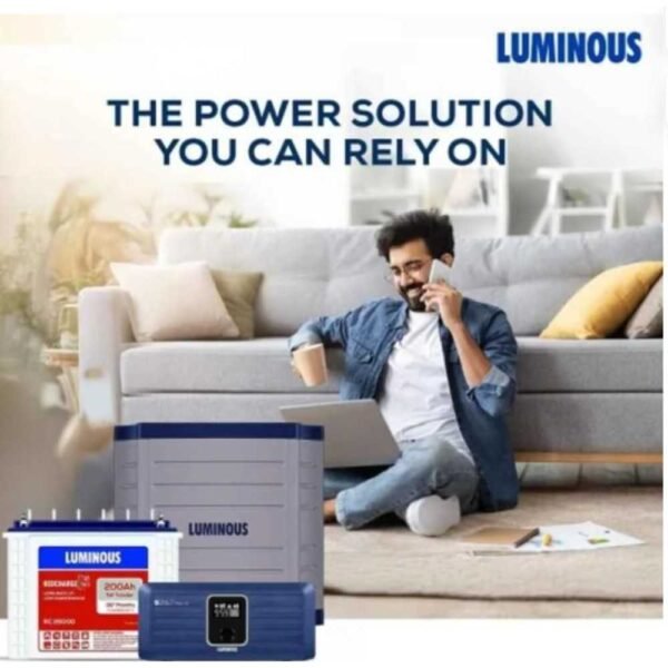 Luminous Zolt 1100V 2 900VA 12V Pure Sine Wave Inverter with Red Charge RC 25000 200Ah Tall Tubular Battery Combo for home power backup