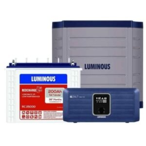 Luminous Zolt 1100V 2 900VA 12V Pure Sine Wave Inverter with Red Charge RC 25000 200Ah Tall Tubular Battery Combo for home power backup