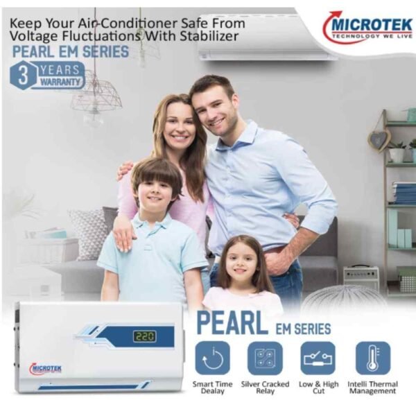 Alt Text Microtek Pearl EM 5130 Plus 130-300V AC Voltage Stabilizer for Up to 2 Ton Air Conditioner