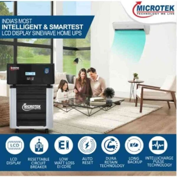 Microtek LUXE SW 1000 800VA 12V Pure Sine Wave UPS for home and office power backup