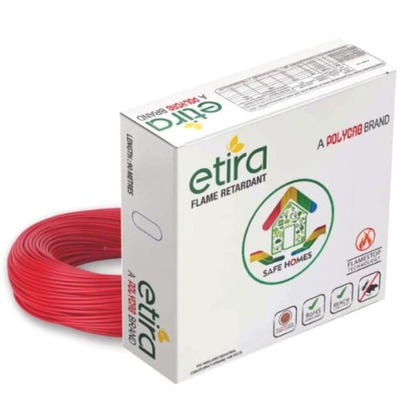 Polycab Etira 2.5 sqmm Single Core FR Copper PVC Red Cable 90m