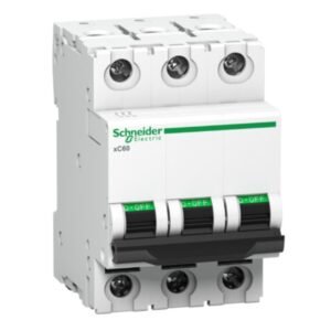 Schneider Electric Acti 9 xC60 25A C-Curve 3P MCB A9N3P25C – 3 Pole Miniature Circuit Breaker