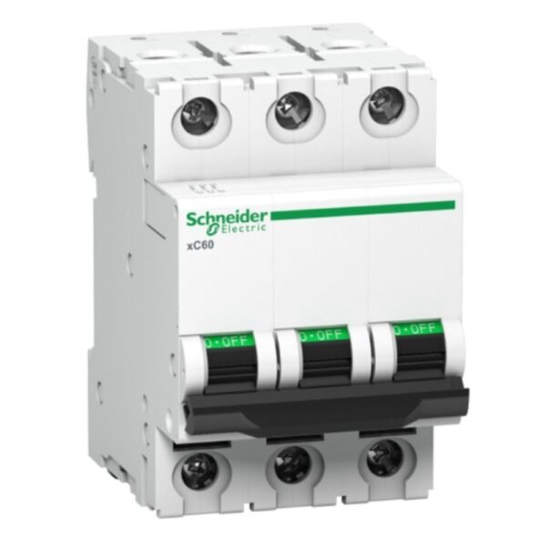 Schneider Electric Acti 9 xC60 25A C-Curve 3P MCB A9N3P25C – 3 Pole Miniature Circuit Breaker