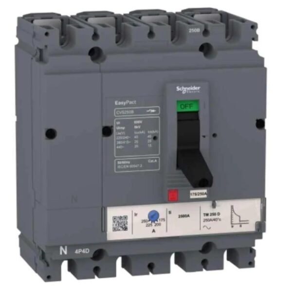 Schneider Electric EasyPact CVS 100A 4P MCCB LV510317 – 4 Pole Moulded Case Circuit Breaker