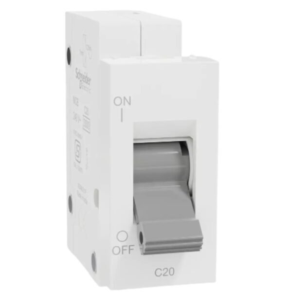Schneider Electric Miluz Zeta 20A 1 Module SP C-Curve White MCB MZMM201P WH – Single Pole Miniature Circuit Breaker