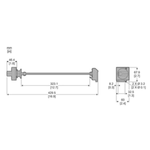 Schneider Electric TeSys GV2 APN Black and Grey IP54 Extended Rotary Handle Kit with Trip Indication GV2APN01 – Motor Circuit Breaker Accessory
