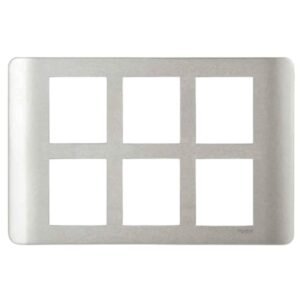 Schneider Electric Zencelo India 12 Module Surround and Gridplate IN84012C-SA silver satin modular switch cover frame pack of 5.