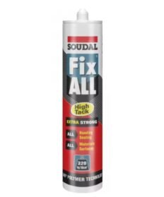 Soudal 290 ml White Fix All High Tack Bonding and Construction Adhesive, 524 (Pack of 24 Pcs) | Pack of 24