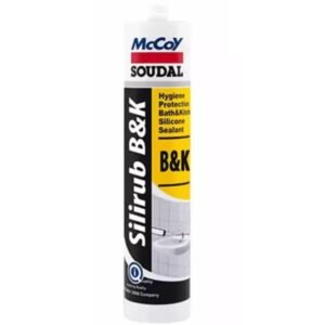 Soudal 300 ml White Silirub B&K Silicone Sealant, FG0072 (Pack of 24 Pcs) | Pack of 24