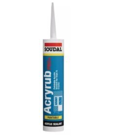 Soudal Acryrub Pro+ white acrylic sealant 450g
