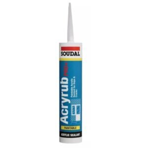 Soudal Acryrub Pro+ white acrylic sealant 450g