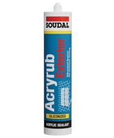Soudal Acryrub Pro white acrylic sealant sausage 450g