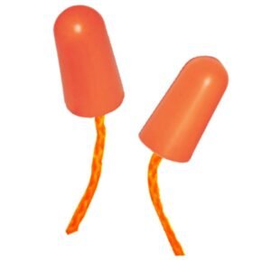 Venus H-101 Foam Fluorescent Orange Single Use Corded Hearing Protection Earplug Pack of 100